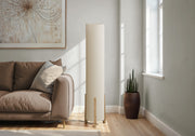 50"H Floor Lamp Wood Look Base Ivory Shade-Lighting-DECOROLALA
