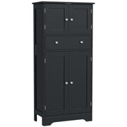 50.4" Kitchen Pantry Cabinet - Black 4-Door with Drawer-Home Furnishings > Storage & Organization > Kitchen Pantry Cabinets-DECOROLALA