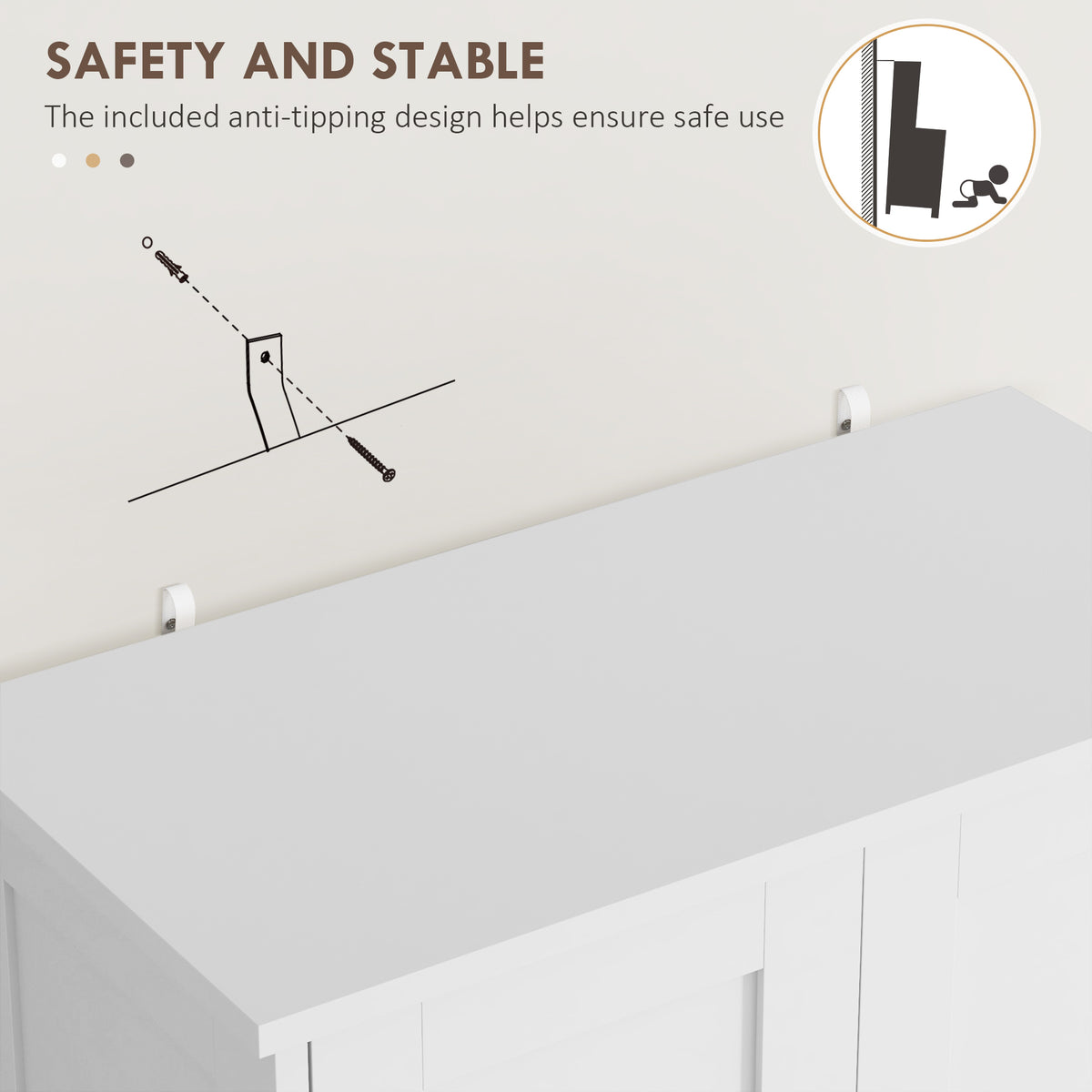 50.4" Modern Kitchen Pantry Cabinet - White 4-Door Drawer-Home Furnishings > Storage & Organization > Kitchen Pantry Cabinets-DECOROLALA
