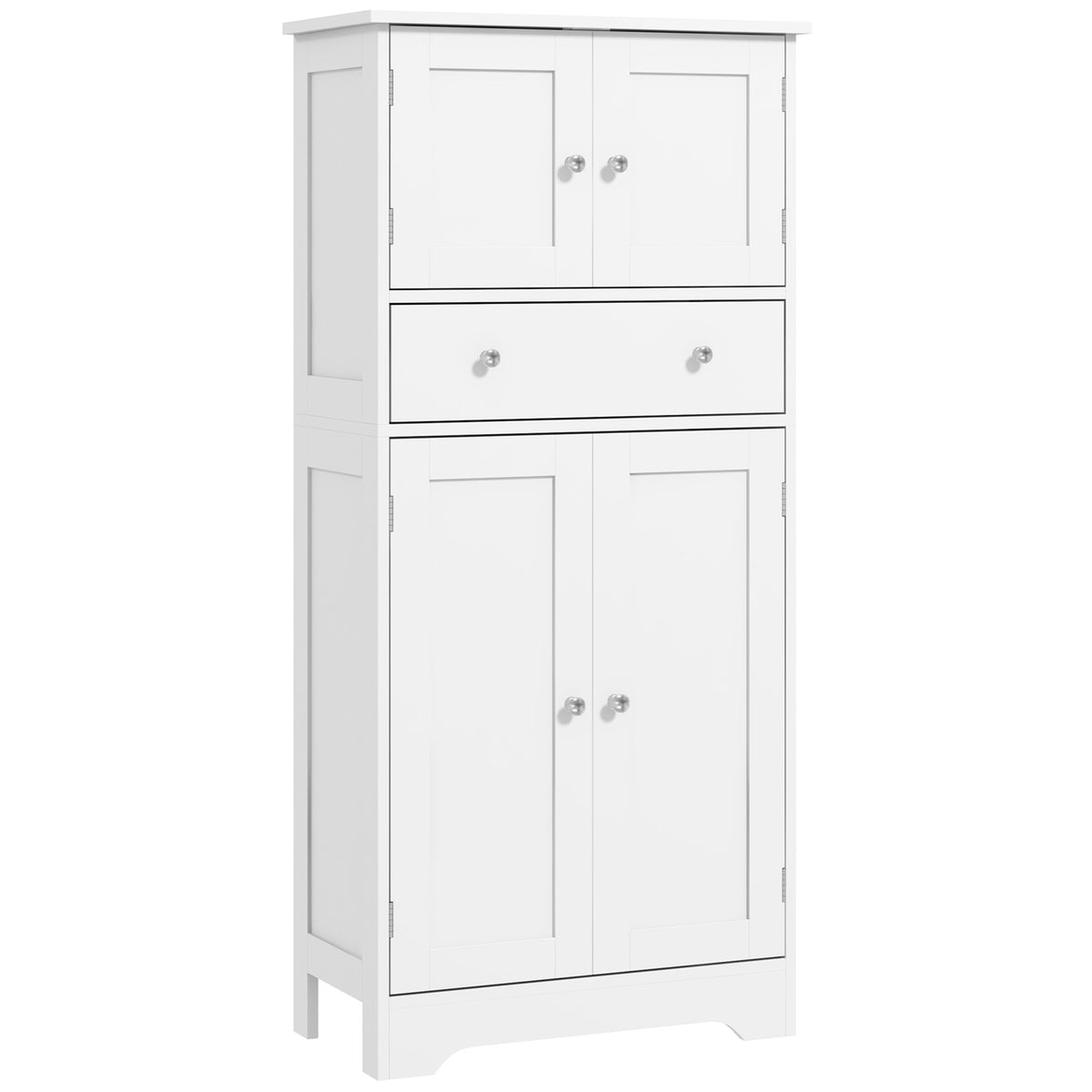 50.4" Modern Kitchen Pantry Cabinet - White 4-Door Drawer-Home Furnishings > Storage & Organization > Kitchen Pantry Cabinets-DECOROLALA