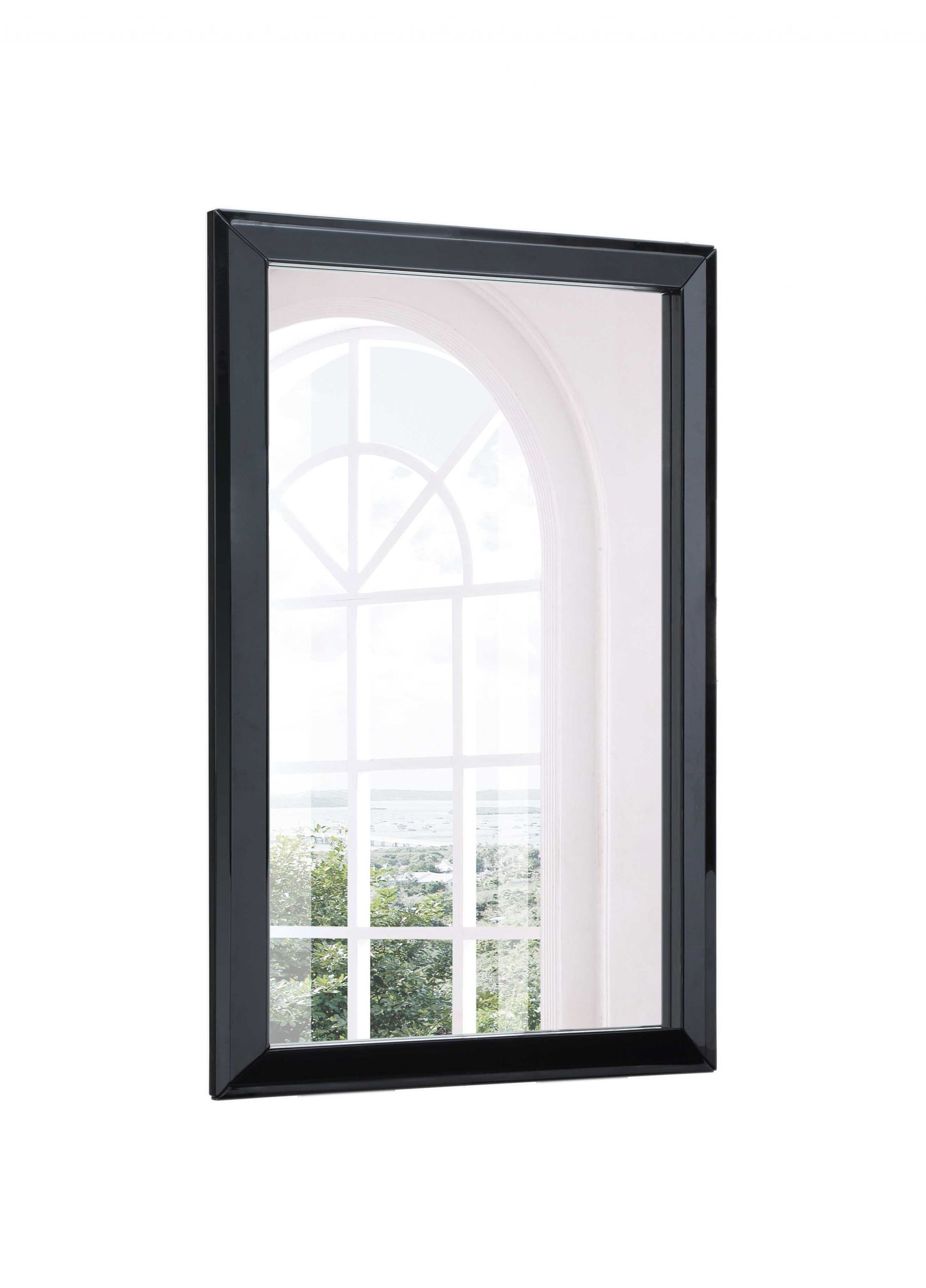 51" Black Wood Framed Accent Mirror-Mirrors-DECOROLALA