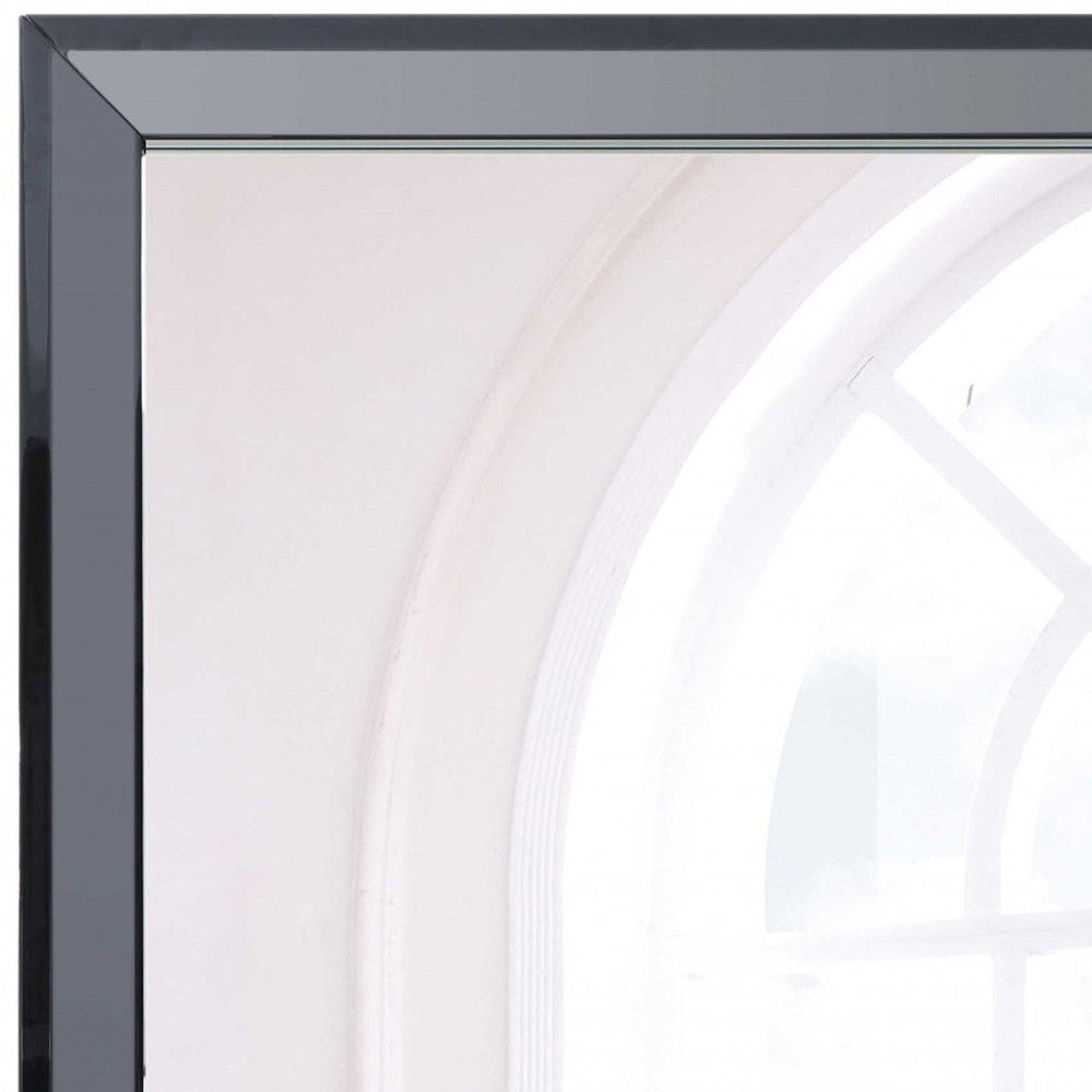 51" Black Wood Framed Accent Mirror-Mirrors-DECOROLALA