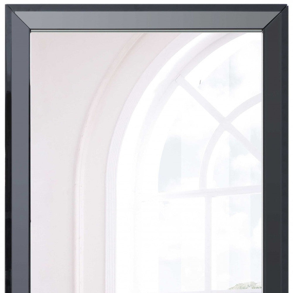 51" Black Wood Framed Accent Mirror-Mirrors-DECOROLALA