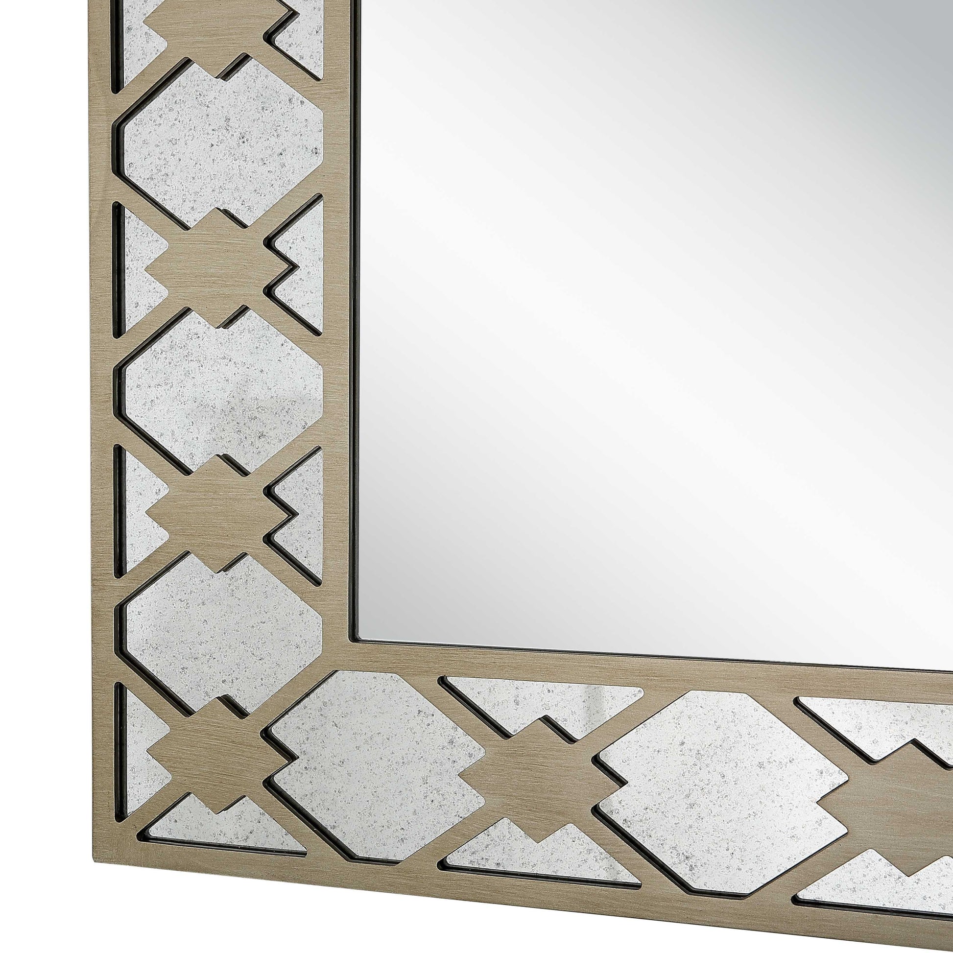 51" Gold and Silver Mirrored Glass Console Table-Console Tables-DECOROLALA