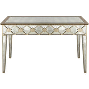 51" Gold and Silver Mirrored Glass Console Table-Console Tables-DECOROLALA