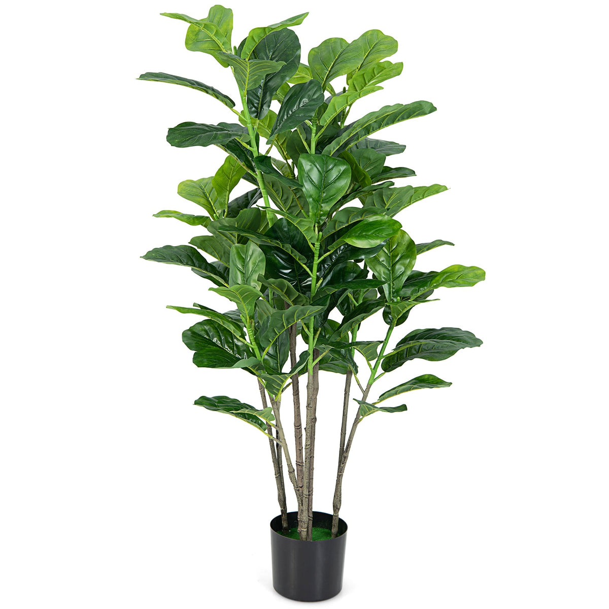 51 Inch 2-Pack Artificial Fiddle Leaf Fig Tree for Indoor and Outdoor-Artificial Plants-DECOROLALA