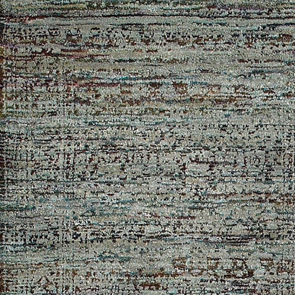 8' Blue And Green Oriental Runner Rug-3