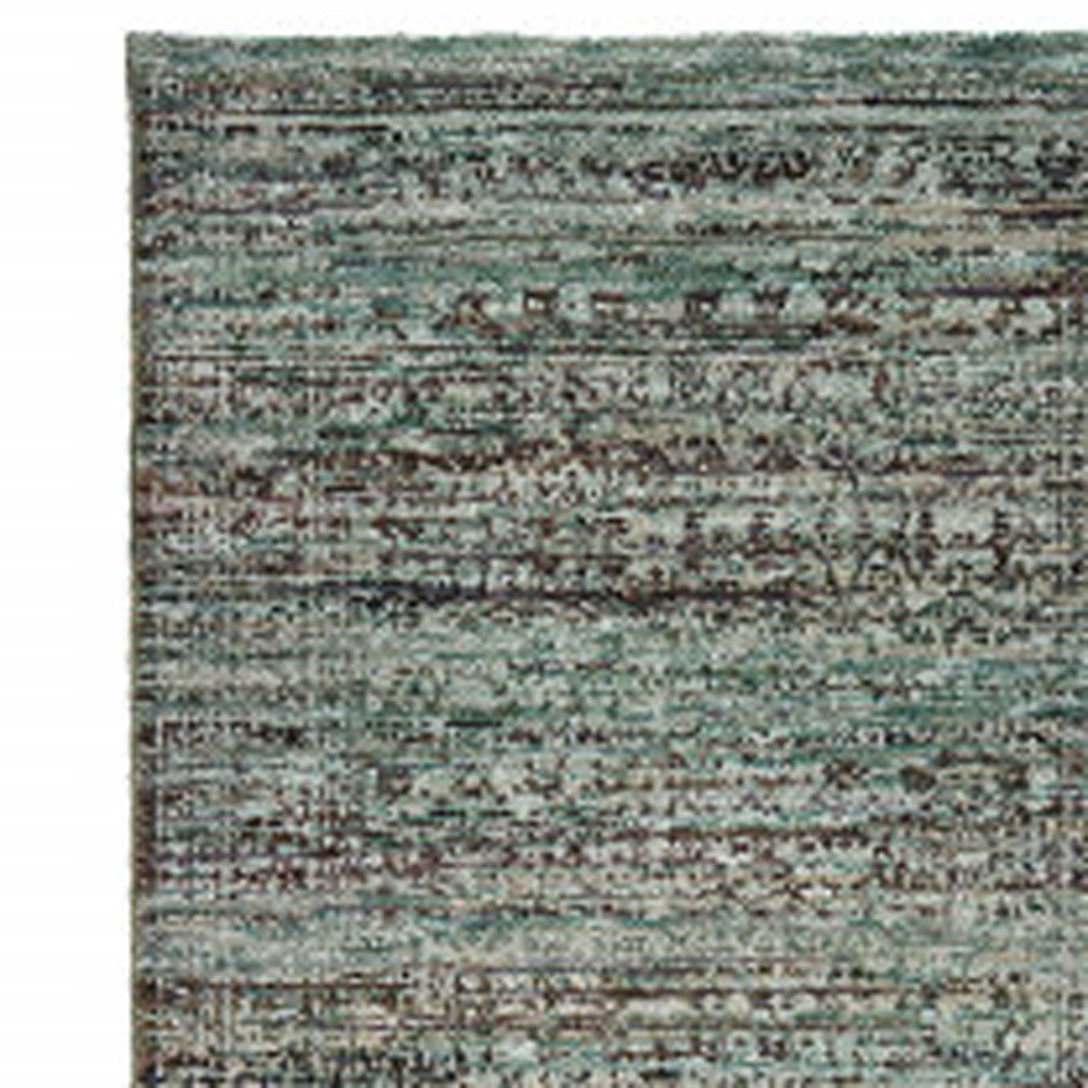 12' Blue And Purple Oriental Runner Rug-3
