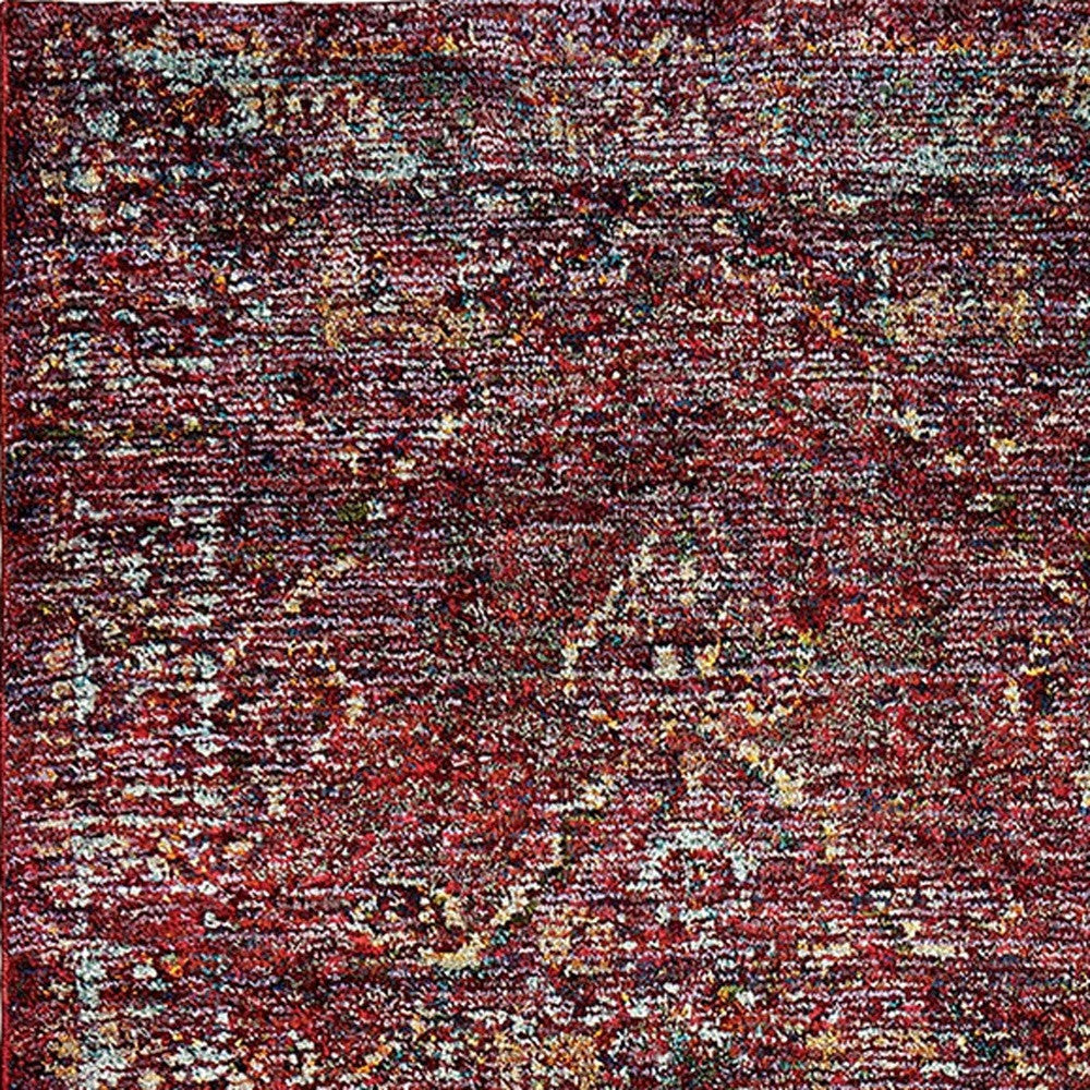 12' Red And Gold Oriental Runner Rug-3