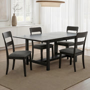 5100 5-Piece Extendable Dining Set - Grey with 4 Chairs-Dining Set-DECOROLALA