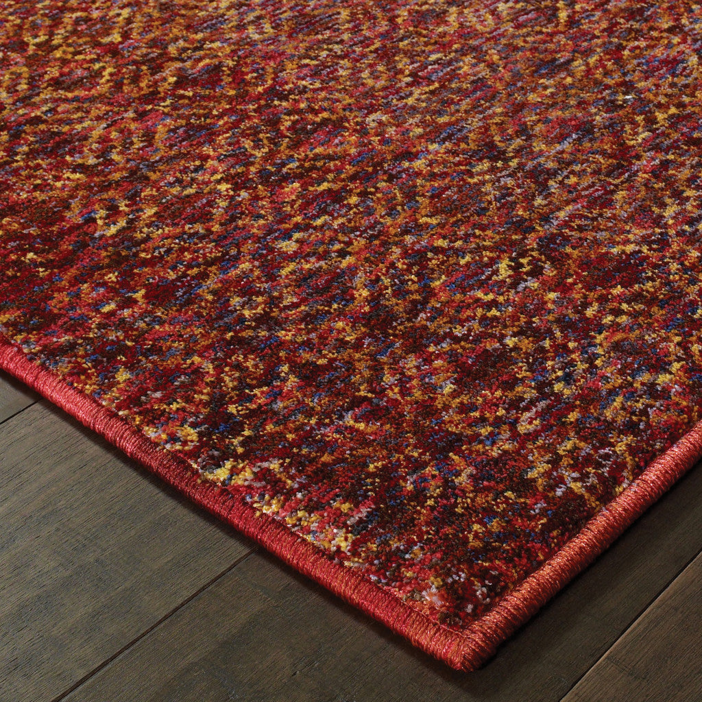 12' Red Gold And Blue Geometric Runner Rug-4