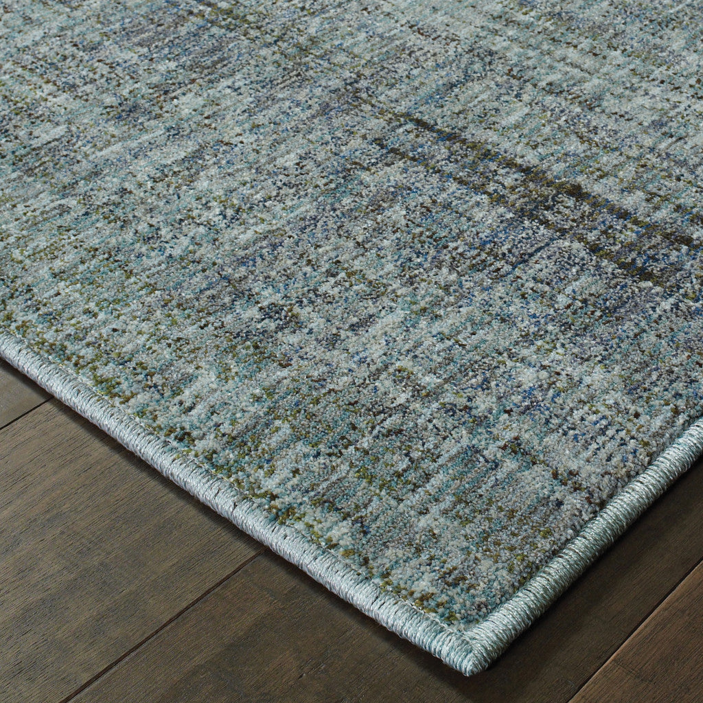 8' Blue And Gray Runner Rug-4