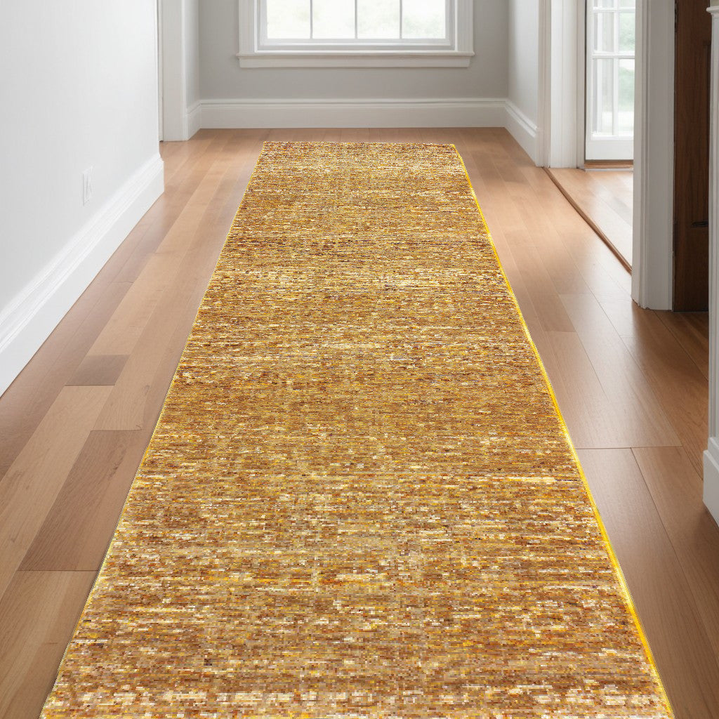 12' Brown And Ivory Runner Rug-0