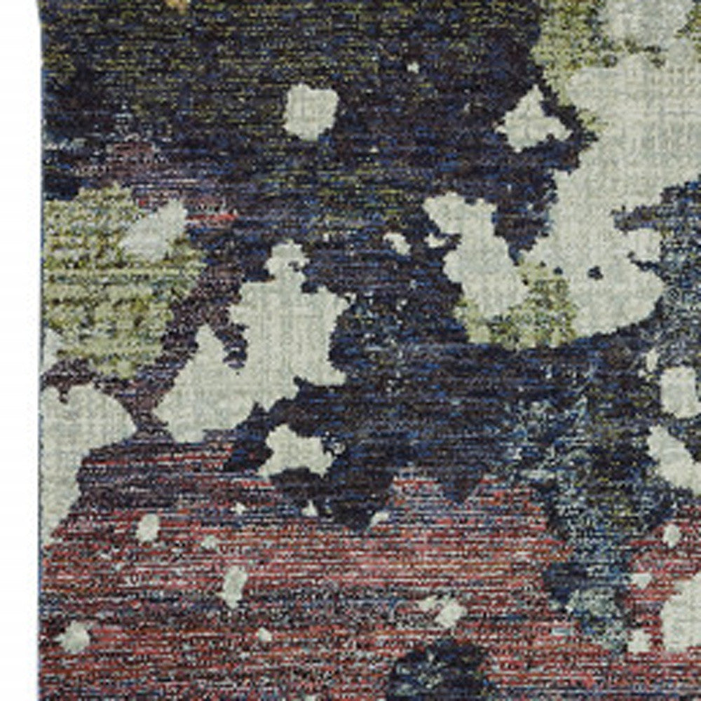 12' Green Abstract Runner Rug-3