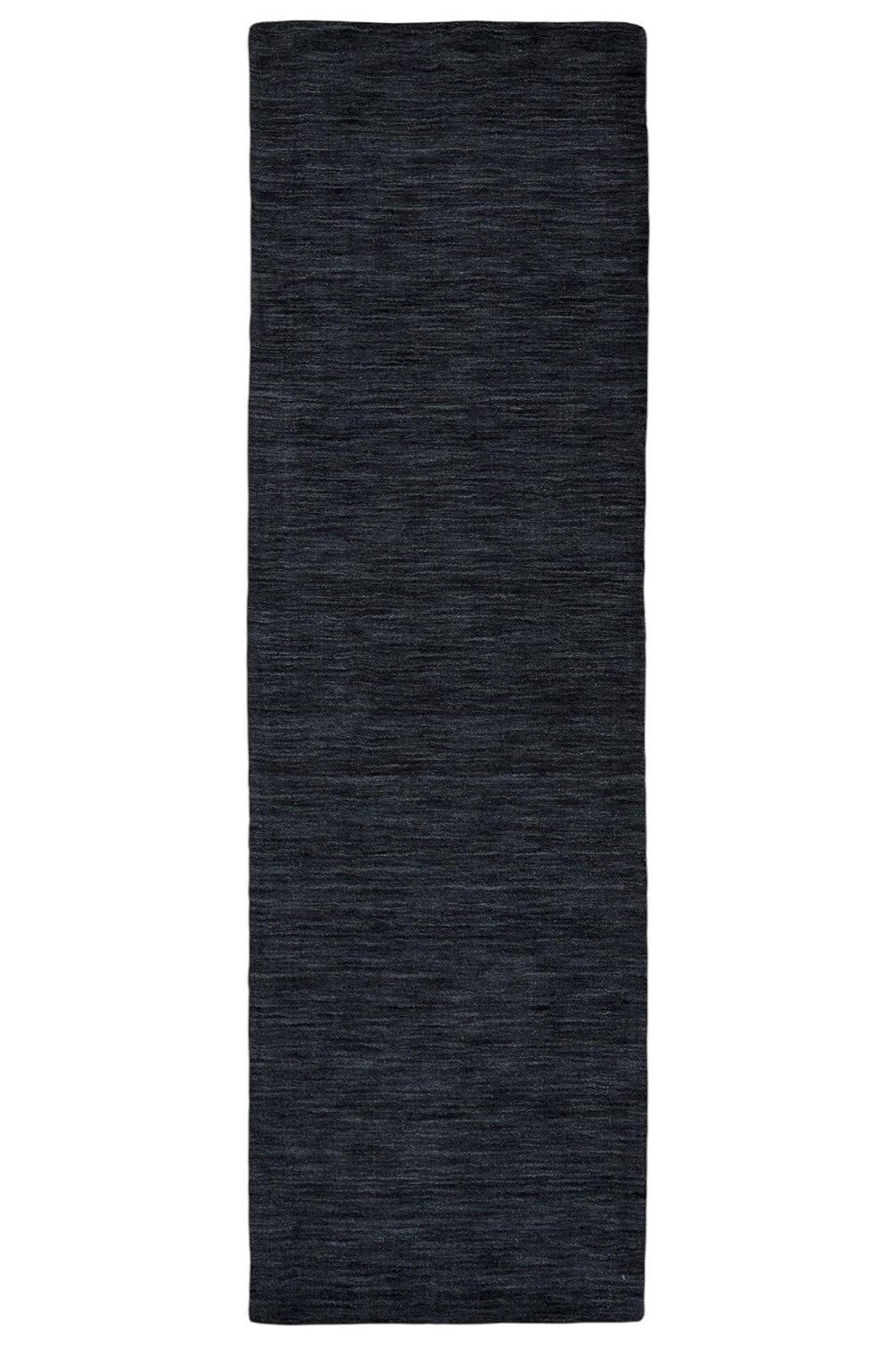 8' Black Hand Woven Runner Rug-1