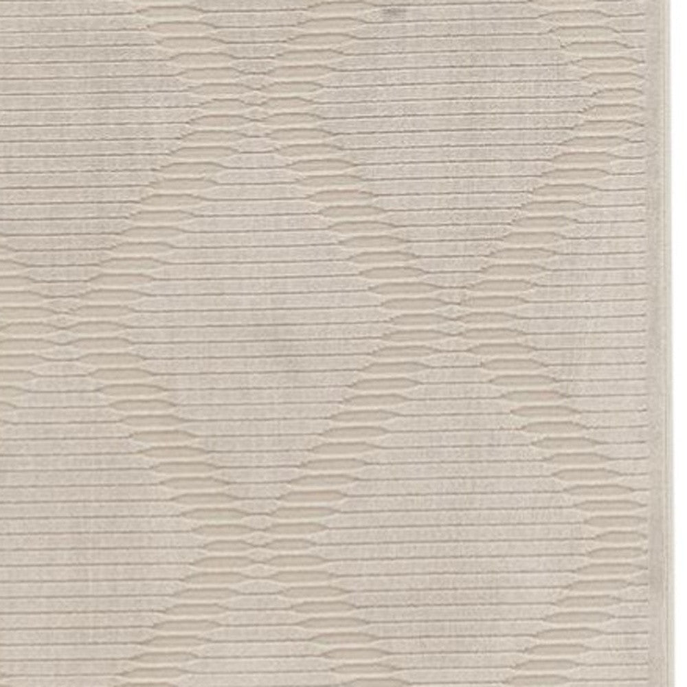 8' Ivory Geometric Runner Rug-2