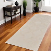 8' Ivory Geometric Runner Rug-0