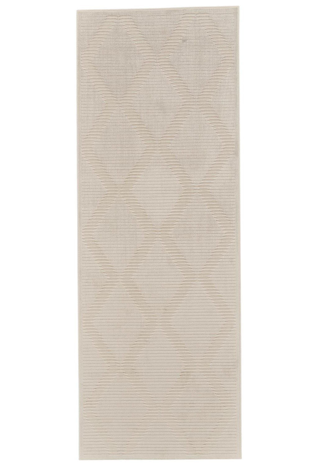8' Ivory Geometric Runner Rug-1