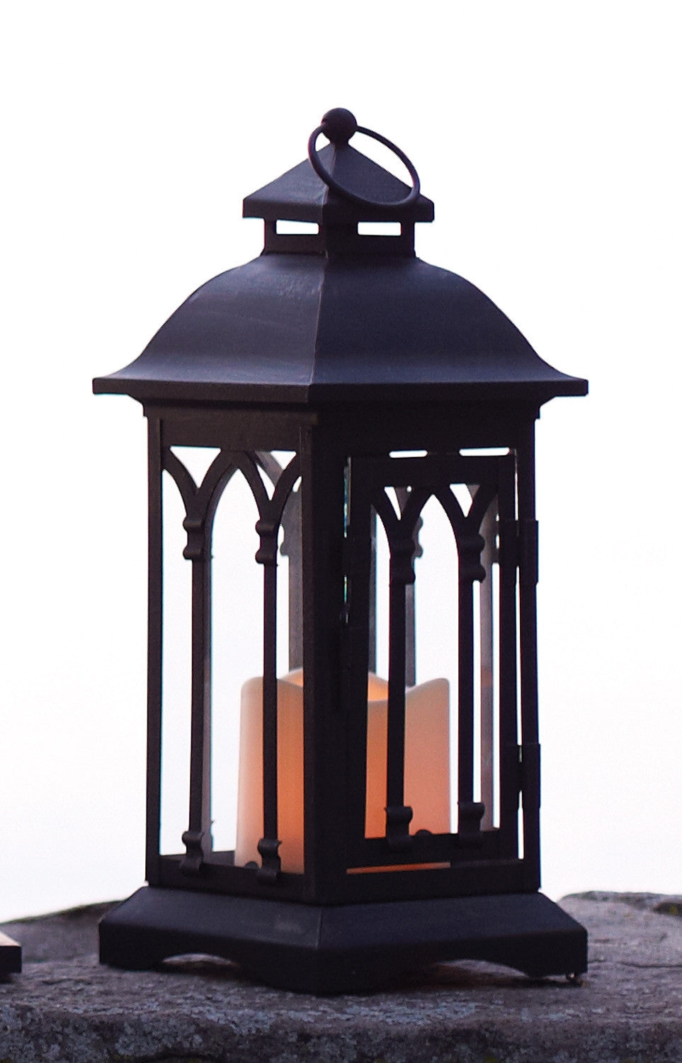 Set of Two Black Metal Geometric Lantern Candle Holders-Candle Holders-DECOROLALA