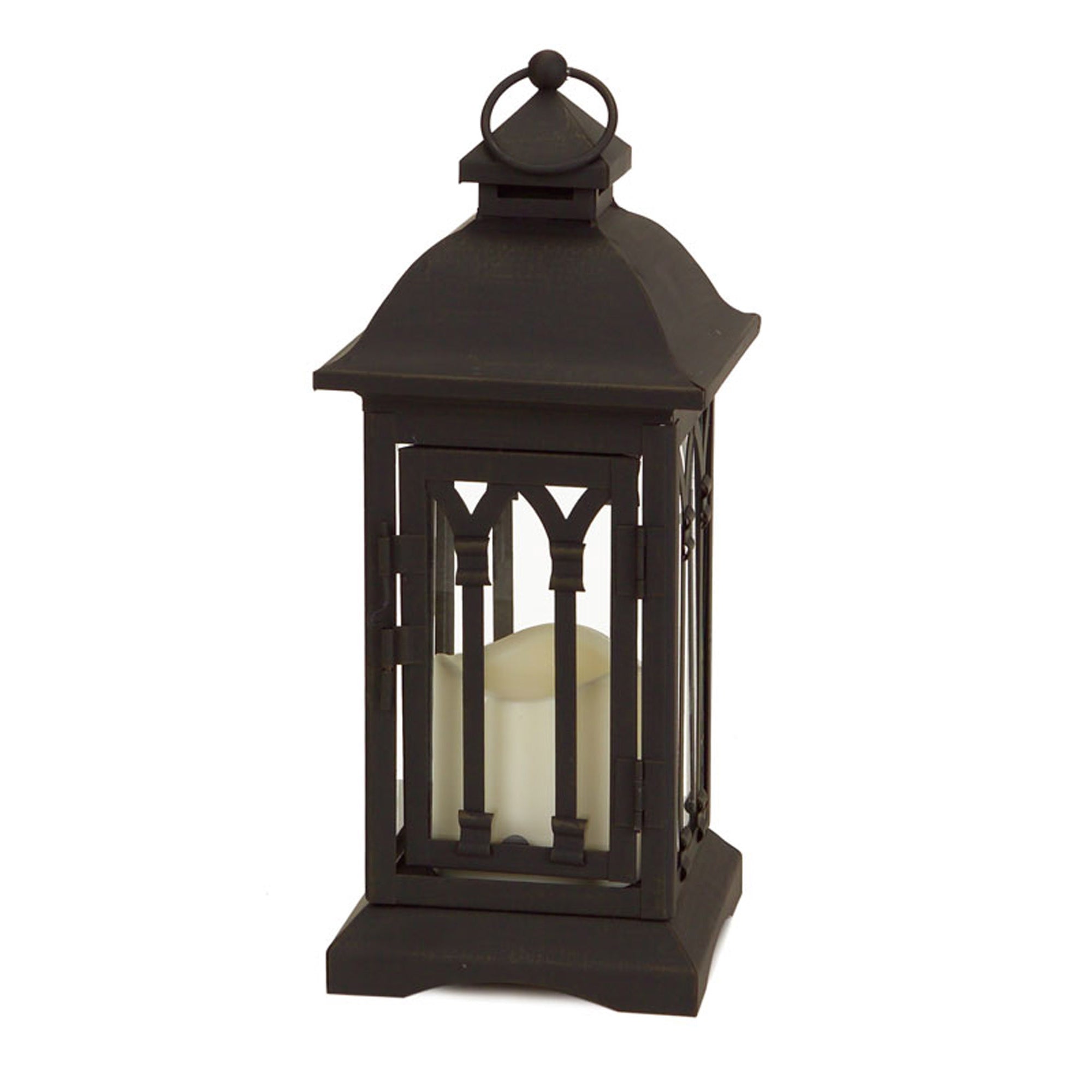 Set of Two Black Metal Geometric Lantern Candle Holders-Candle Holders-DECOROLALA