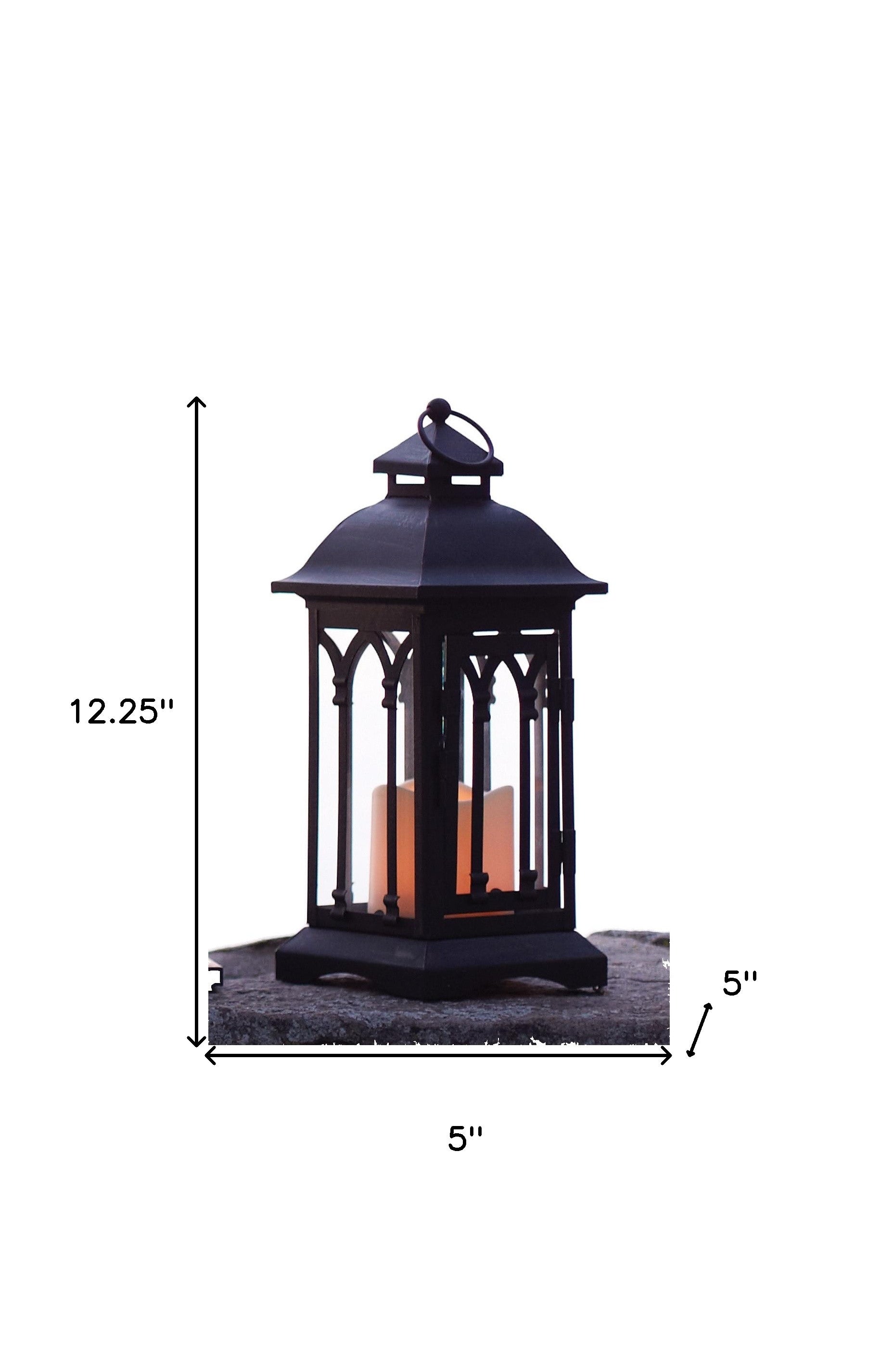 Set of Two Black Metal Geometric Lantern Candle Holders-Candle Holders-DECOROLALA