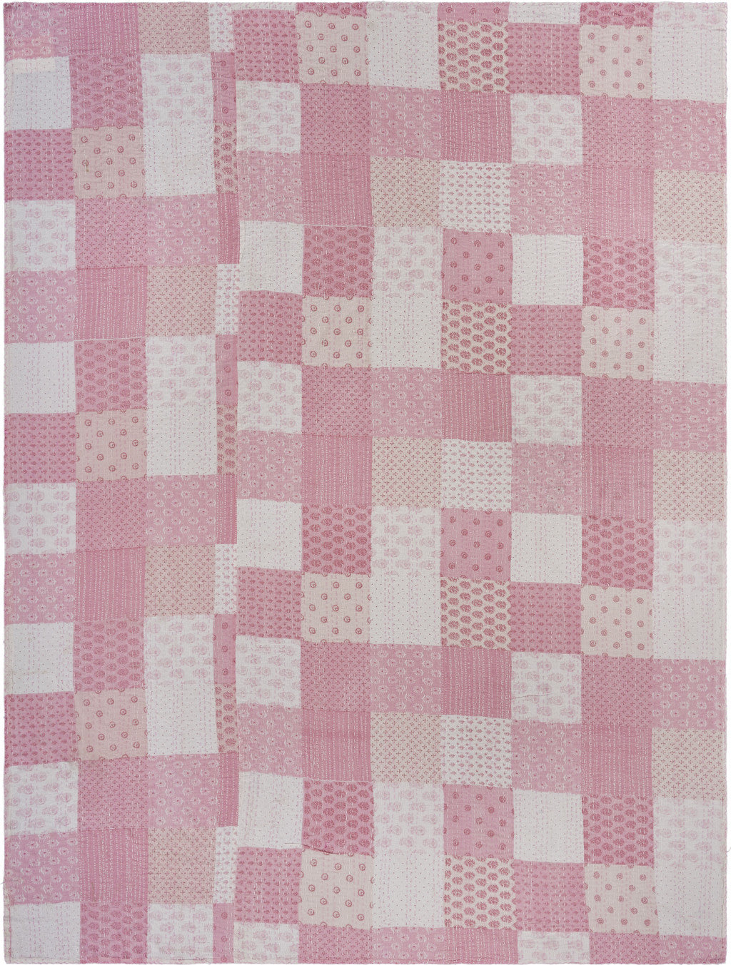 Pink Knitted Cotton Geometric Throw-Comforters and Quilts-DECOROLALA