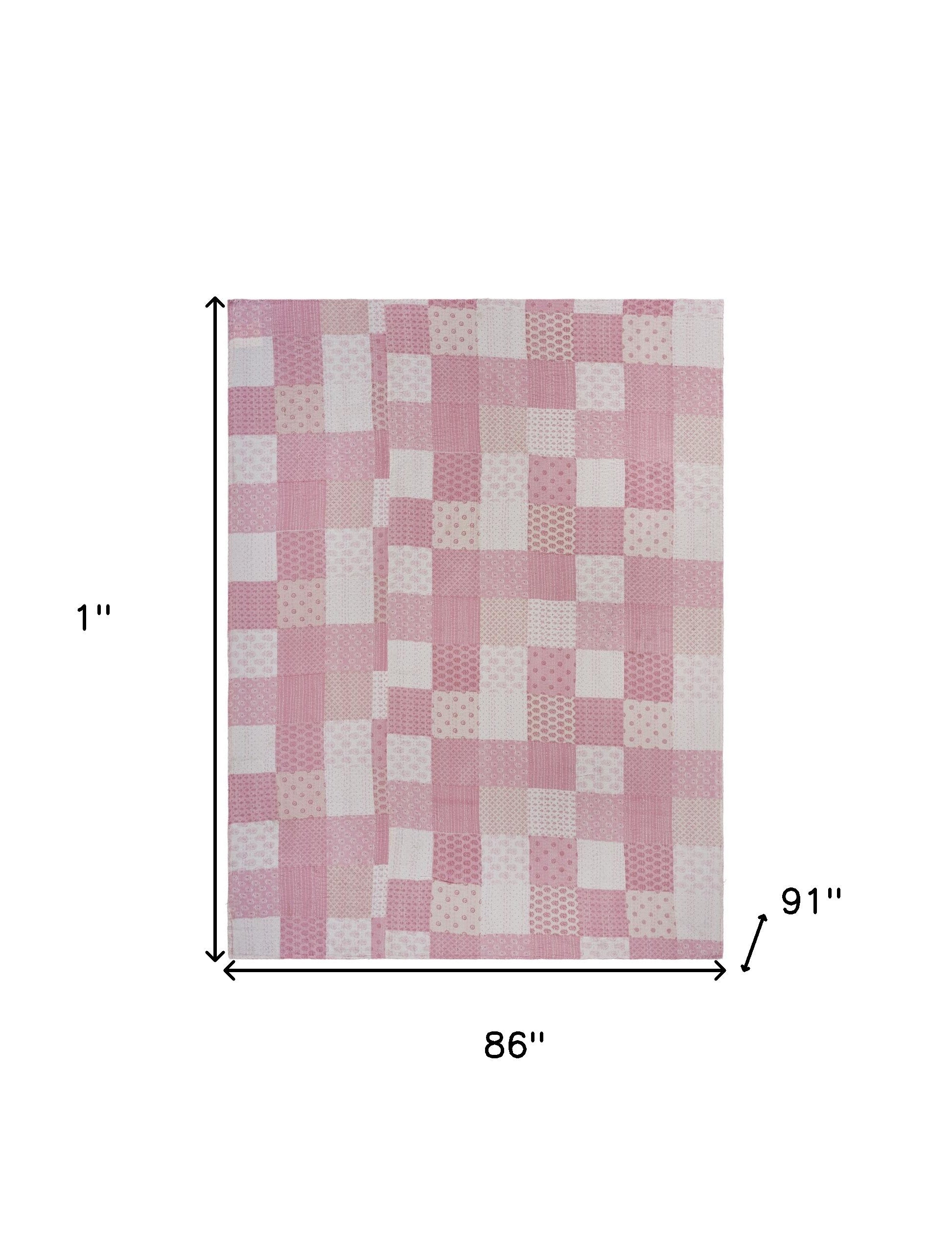 Pink Knitted Cotton Geometric Throw-Comforters and Quilts-DECOROLALA