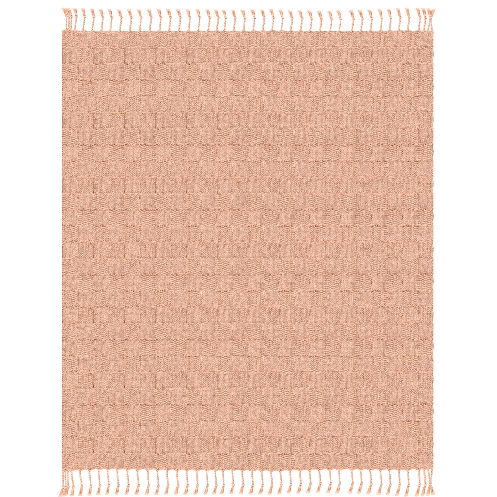 50" X 60" Orange Woven Cotton Throw Blanket with Fringe-Throws & Blankets-DECOROLALA