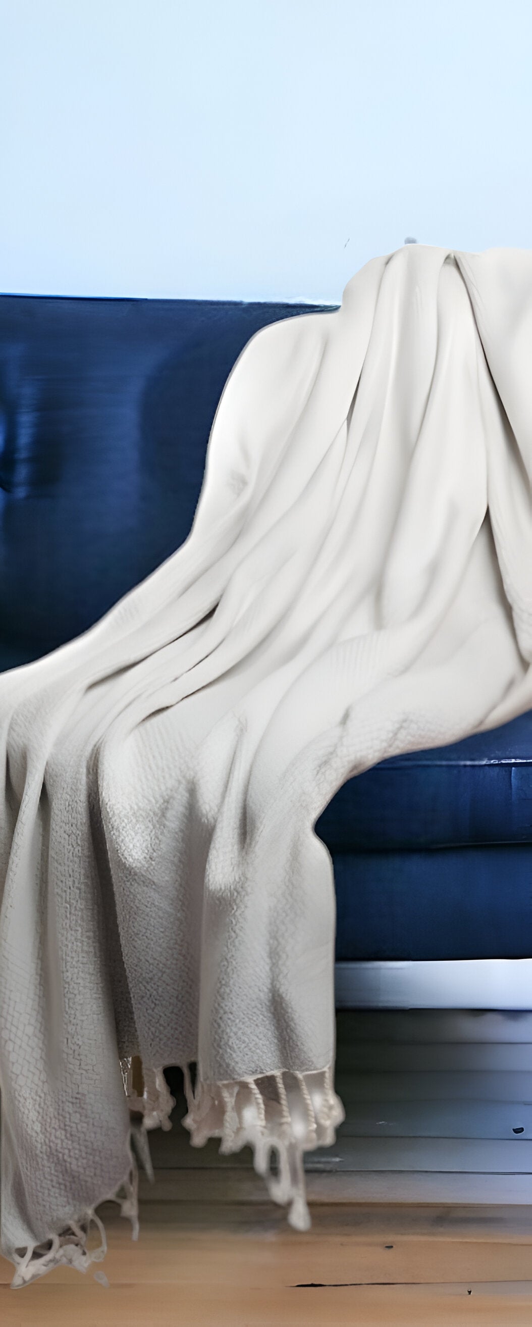 50" X 60" Gray Woven Cotton Geometric Throw Blanket with Fringe-Throws & Blankets-DECOROLALA