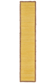 72" Yellow And Natural Cotton And Jute Table Runner-Dining Linens-DECOROLALA