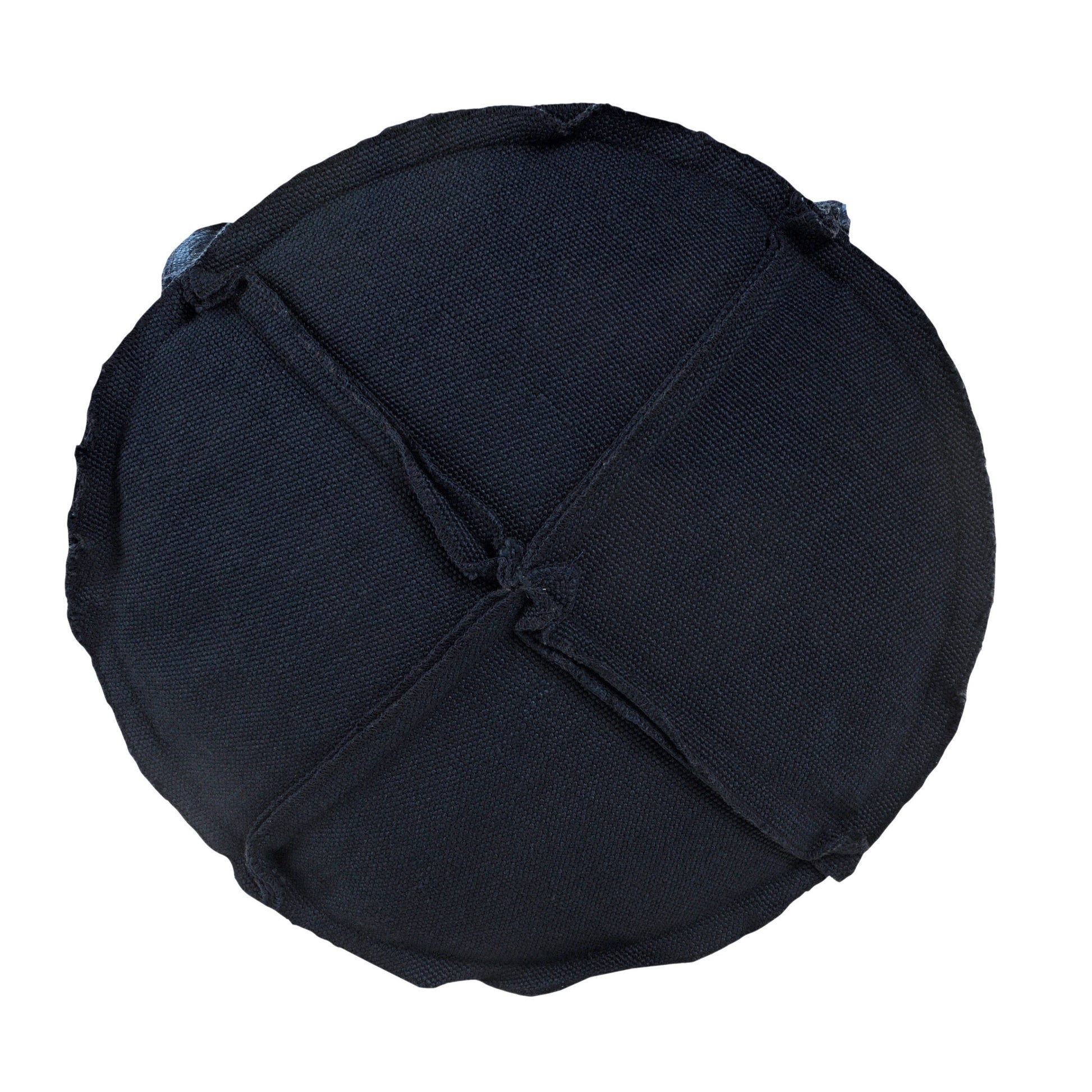 20" Blue Polyester Round Patchwork Indoor Outdoor Pouf Ottoman-2