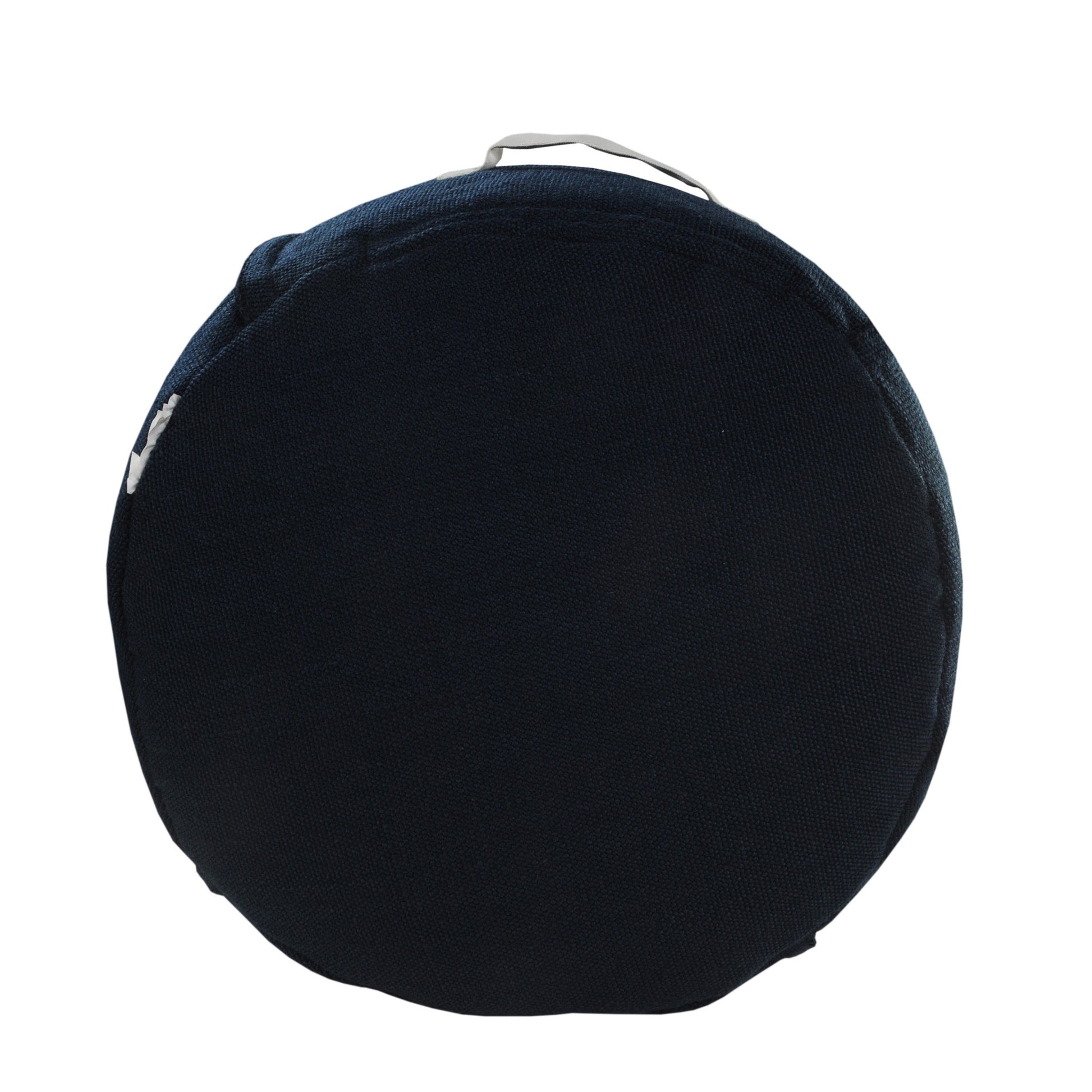 20" Blue Polyester Round Patchwork Indoor Outdoor Pouf Ottoman-5