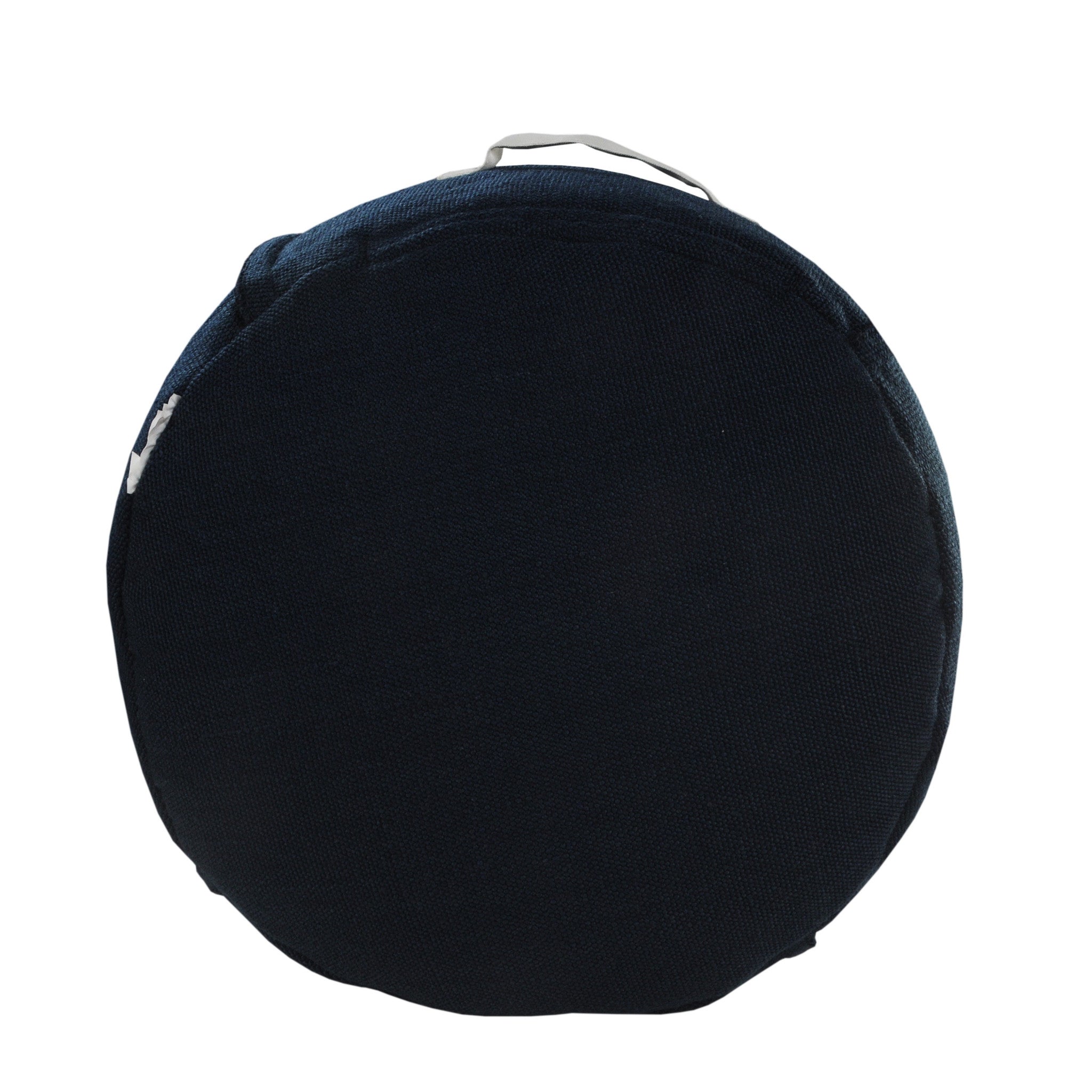 20" Blue Polyester Round Patchwork Indoor Outdoor Pouf Ottoman-5