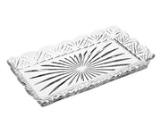 10" Clear Rectangular Cut Crystal Serving Tray-0