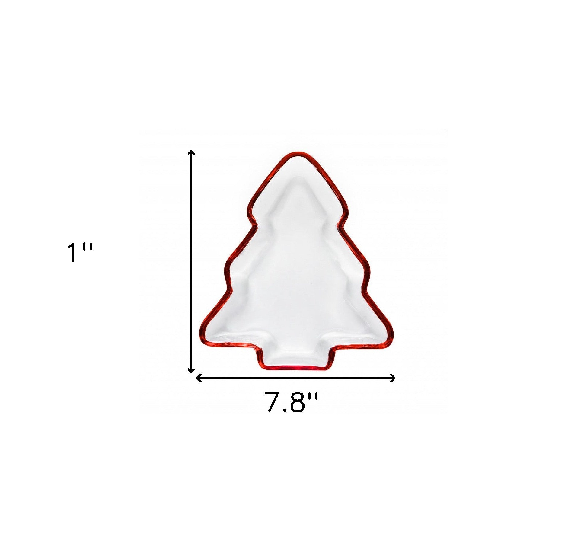 8" Red Christmas Tree Crystal Christmas Serving Tray-5