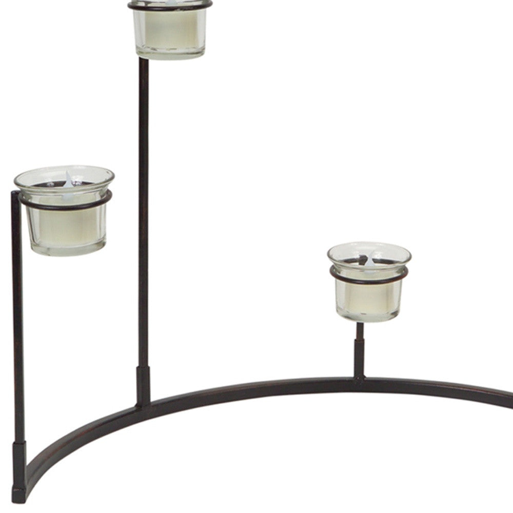 Set of Four Black Metal Centerpiece Votive Candle Holders-Candle Holders-DECOROLALA