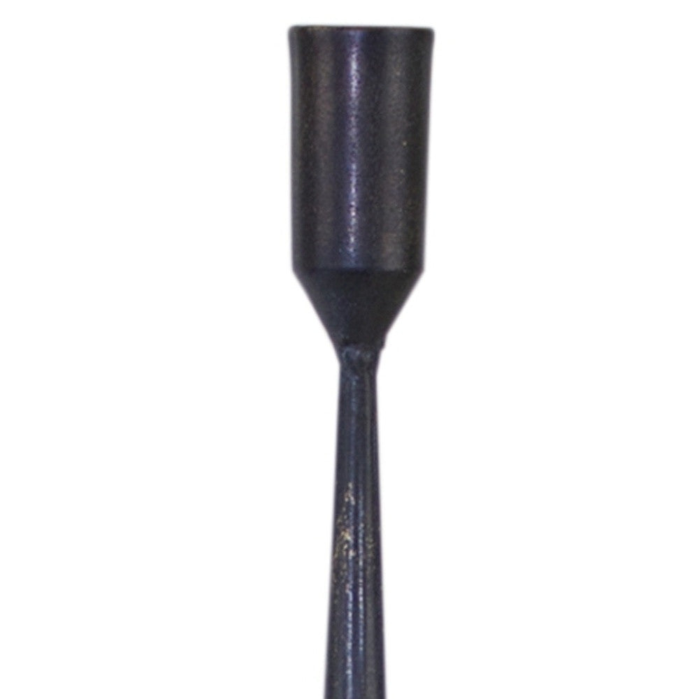 Set of Two Black Distressed Metal Tabletop Taper Candle Holders-Candle Holders-DECOROLALA