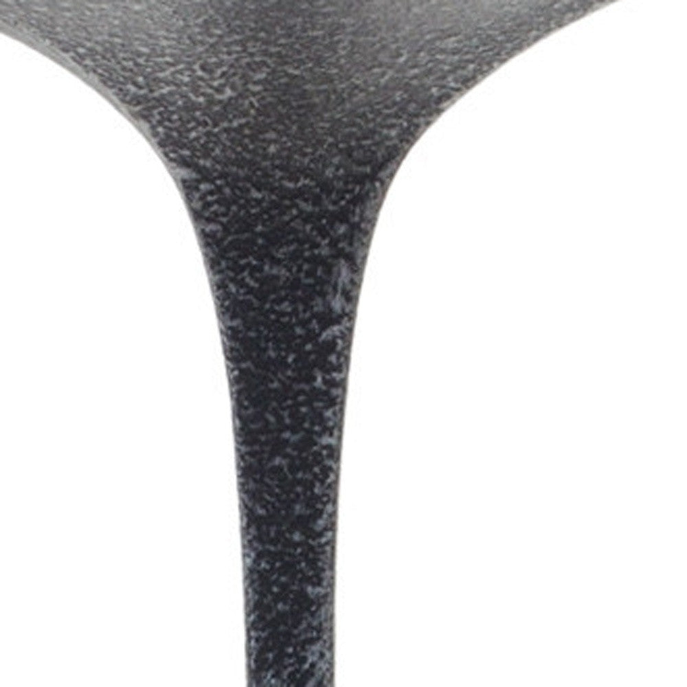 Set of Three Dark Gray Distressed Abstract Polyresin Tabletop Pillar Candle Holders-Candle Holders-DECOROLALA