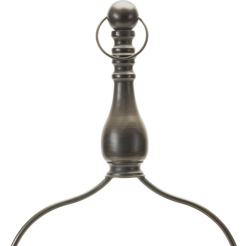 24" Brown Distressed Iron Tabletop Dish Candle Holder-Candle Holders-DECOROLALA