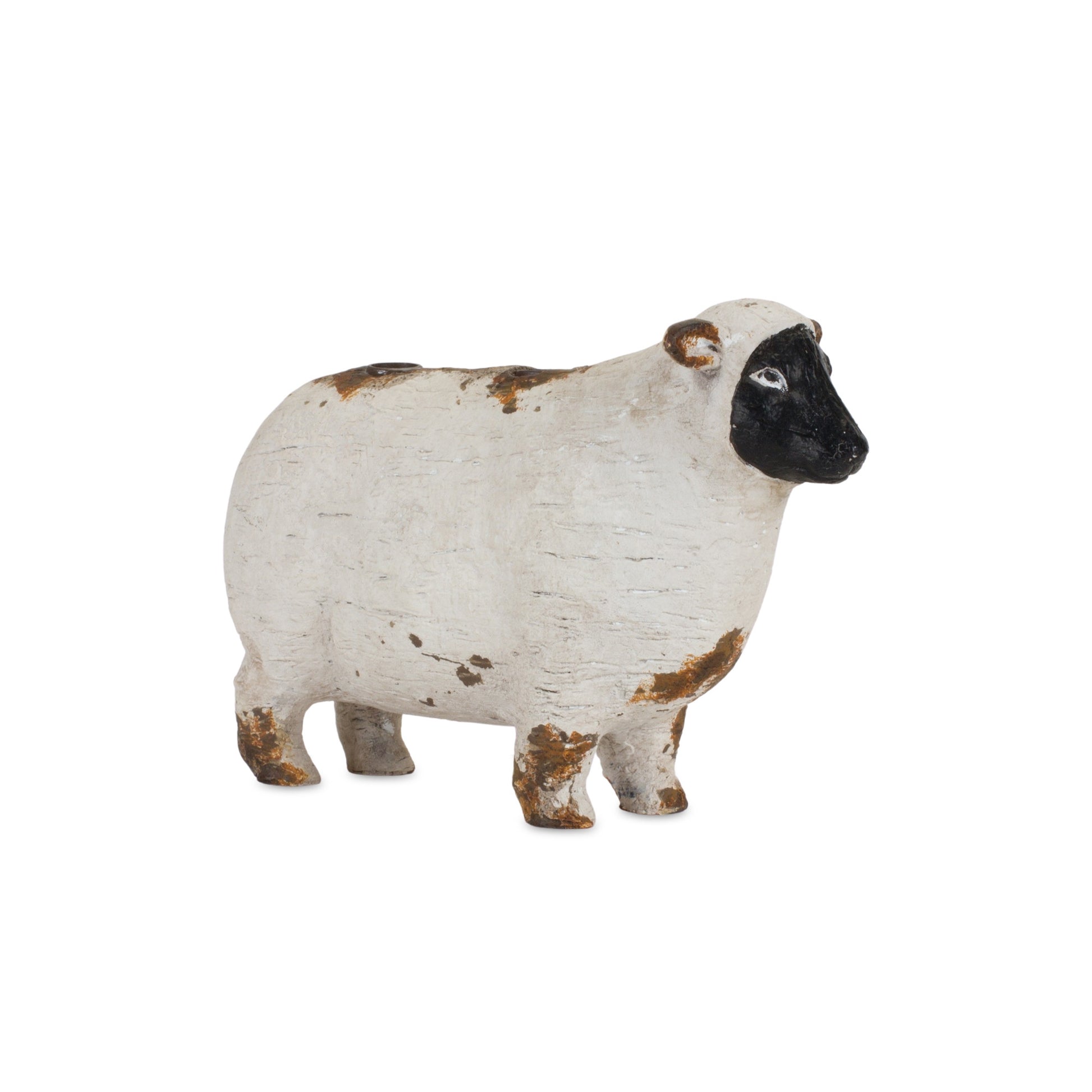 Set of Four Black and White Farm Animal Polyresin Tabletop Candleholders-Candle Holders-DECOROLALA