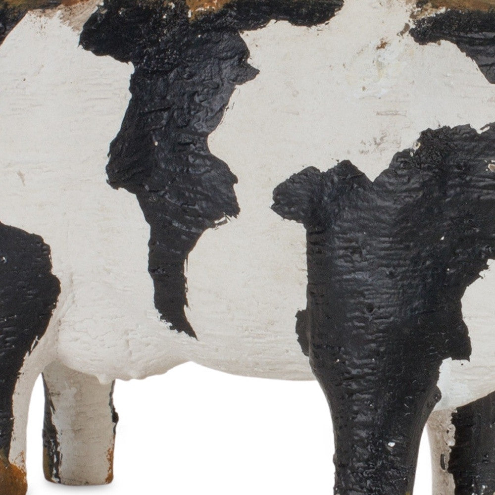 Set of Four Black and White Farm Animal Polyresin Tabletop Candleholders-Candle Holders-DECOROLALA