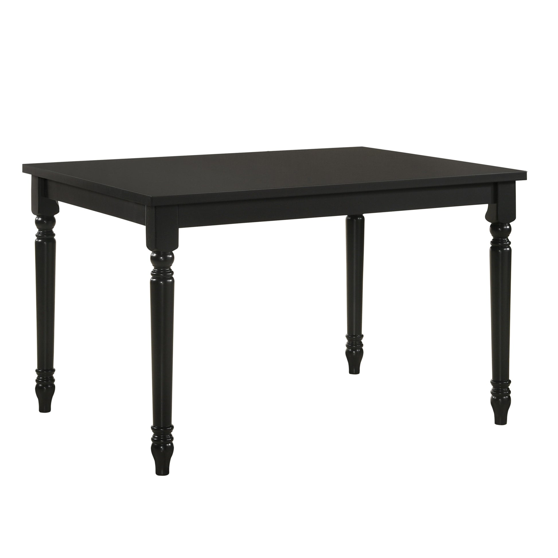 48" Black Solid Wood Dining Table-Dining Tables-DECOROLALA