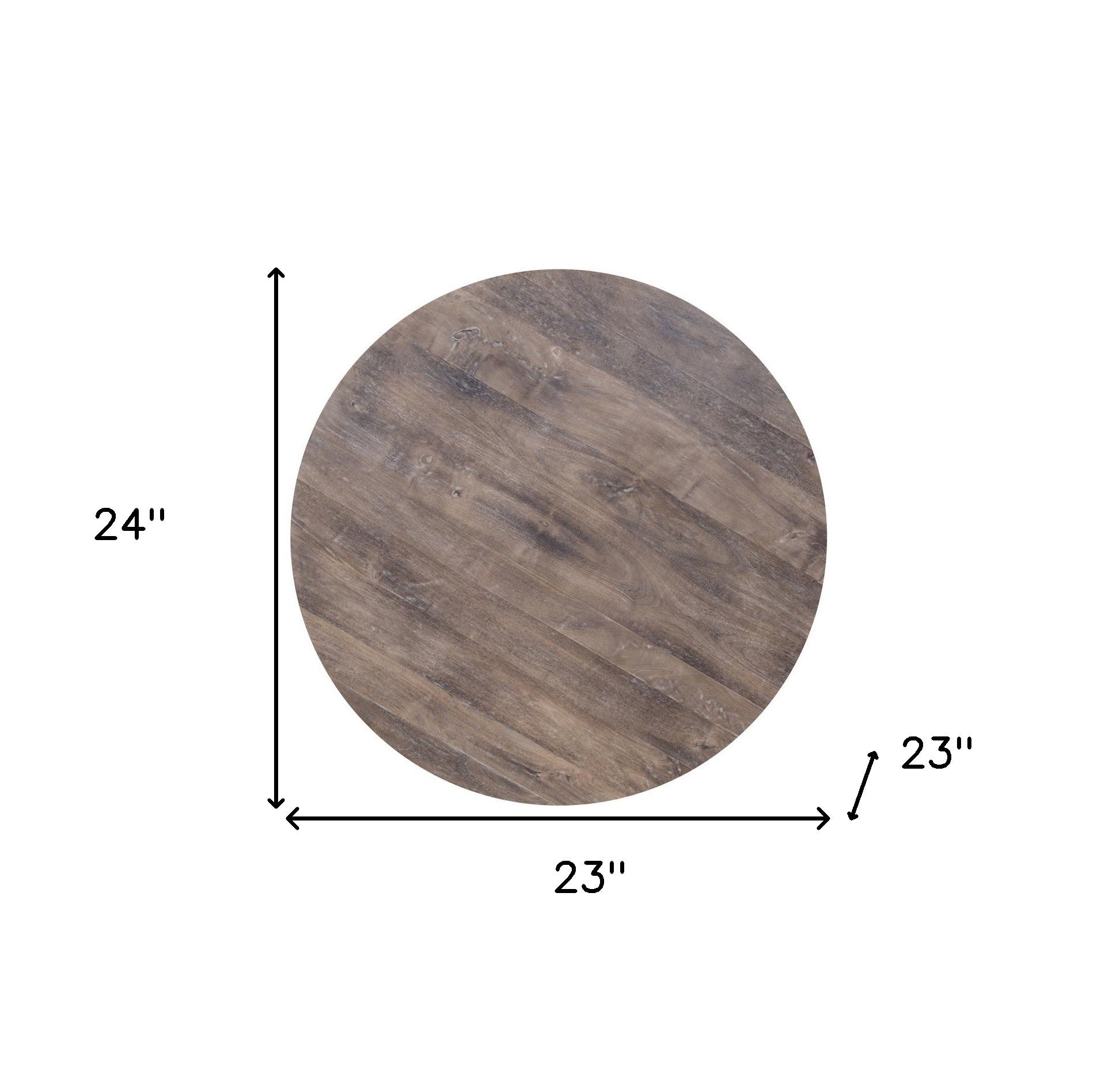 24" Brown Solid Wood Round End Table-7