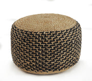 18" Tan Jute Ottoman-0