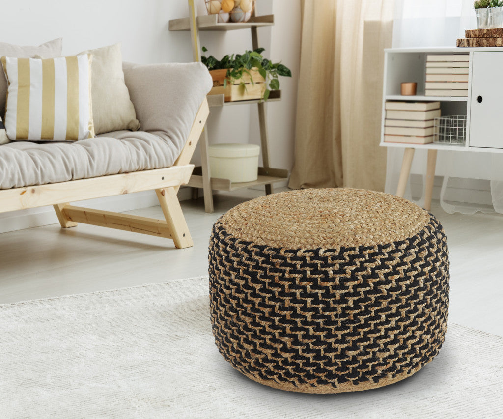 18" Tan Jute Ottoman-4