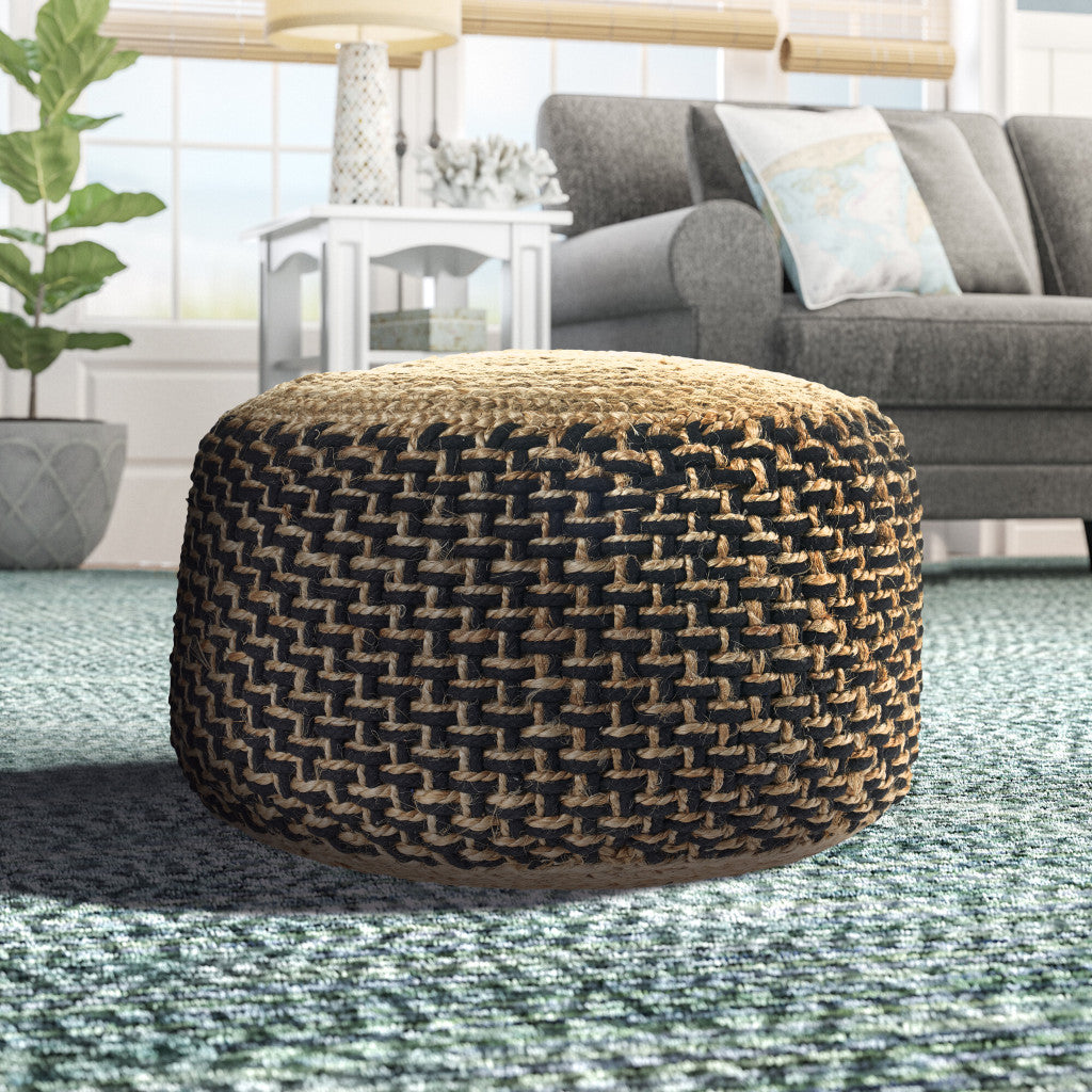18" Tan Jute Ottoman-6