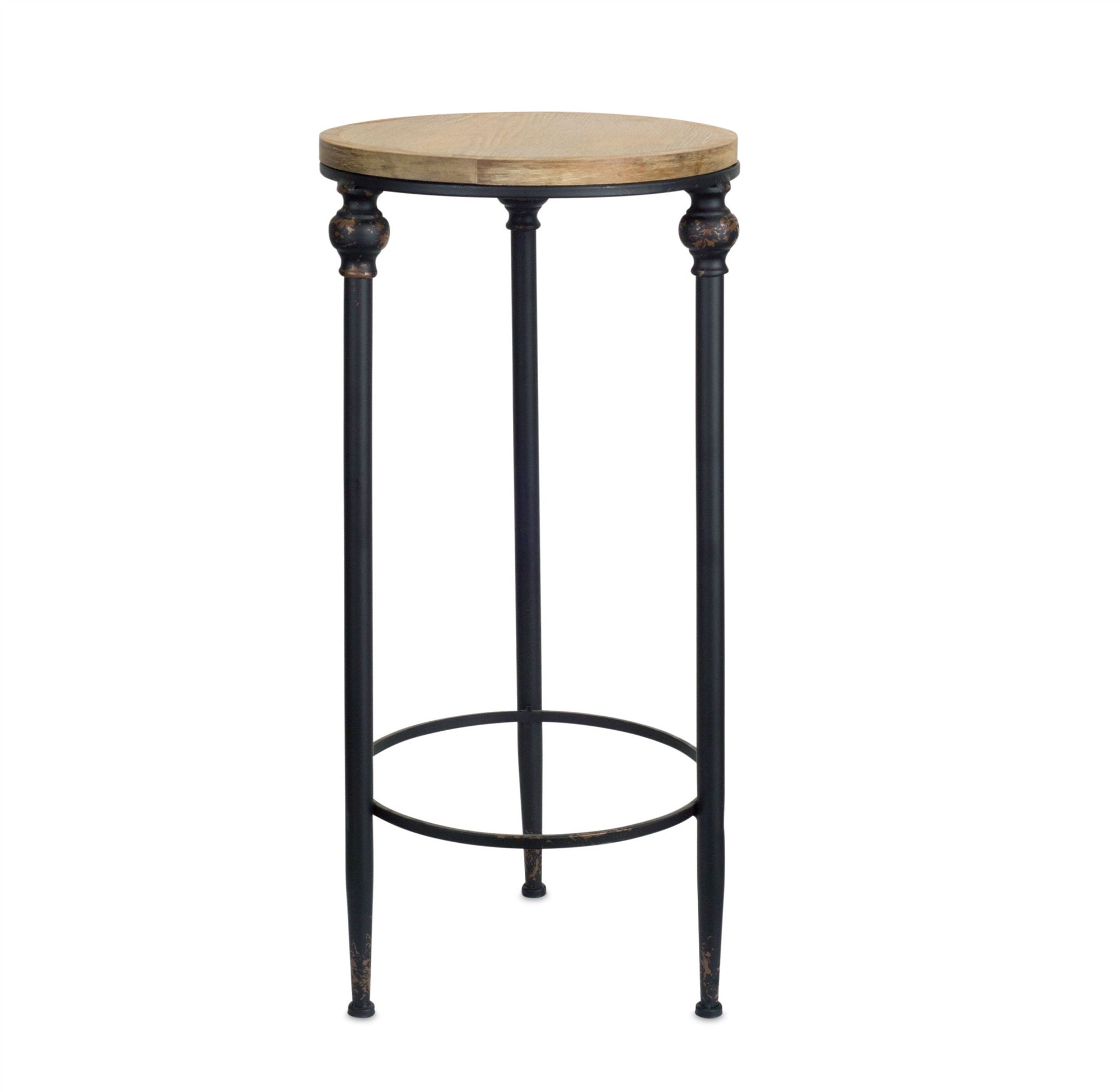 Set of Two 27" Black And Brown Round End Tables-End-Side Tables-DECOROLALA
