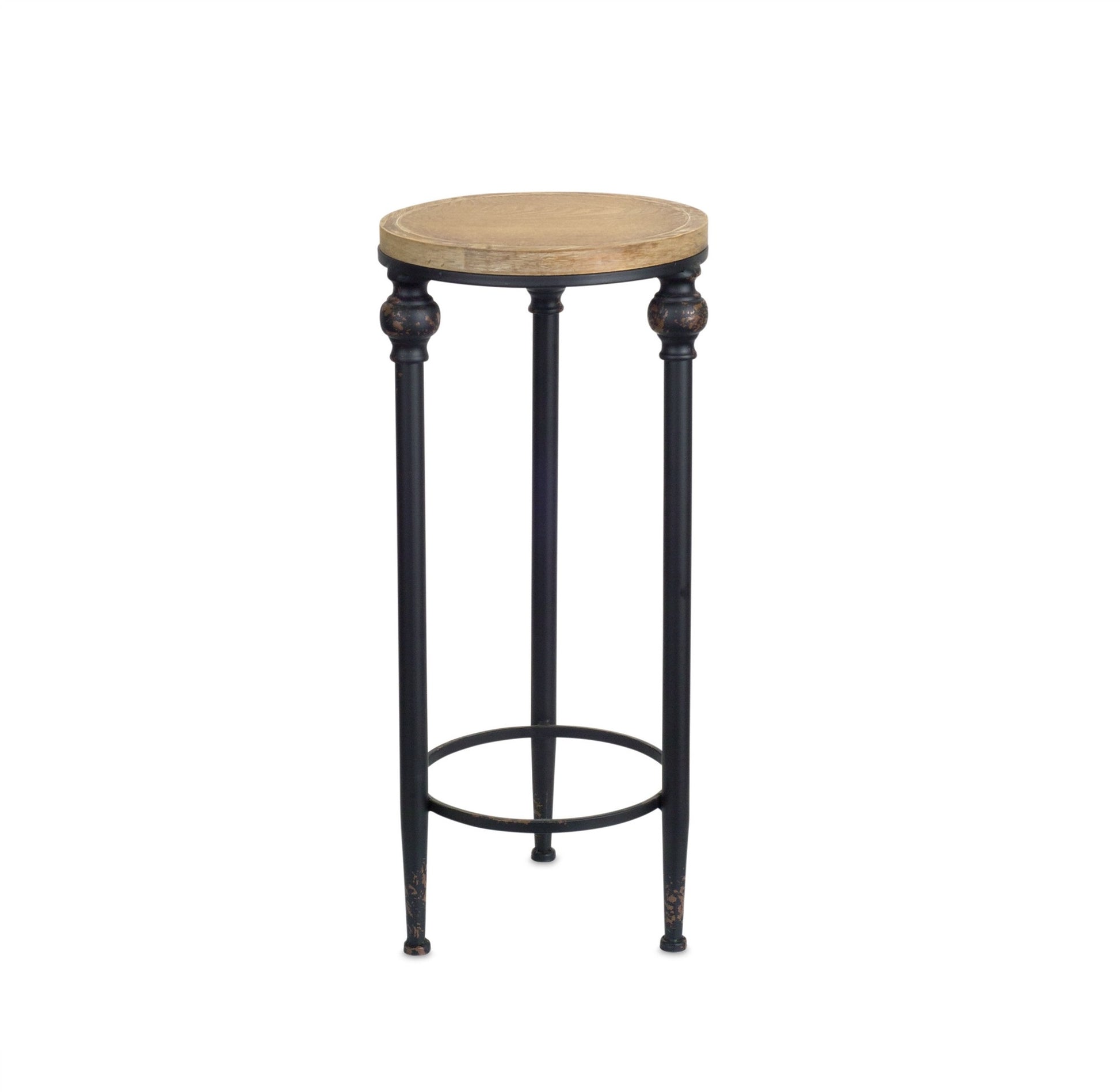 Set of Two 27" Black And Brown Round End Tables-End-Side Tables-DECOROLALA