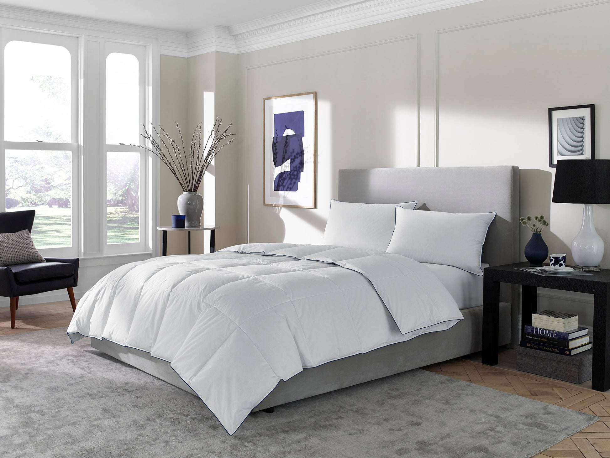 White King Washable Feather And Down Blend Comforter-Down Comforters and Duvets-DECOROLALA