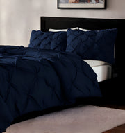 Navy Blue Queen Microfiber 110 Thread Count Washable Down Alternative Comforter-Down Comforters and Duvets-DECOROLALA
